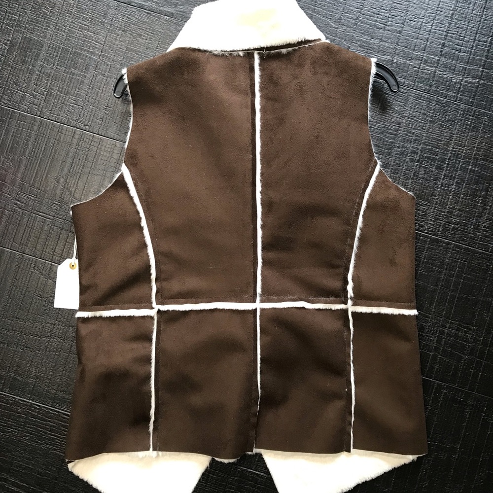 Dark Brown Faux Suede Vest - Picture 4 of 4